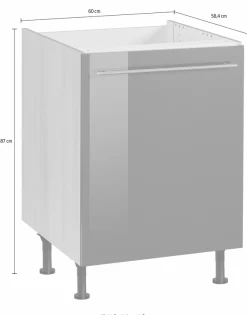 OPTIFIT Spülenschrank »Bern« 60 cm breit, mit 1 Tür, mit höhenverstellbaren Füßen, mit Metallgriff