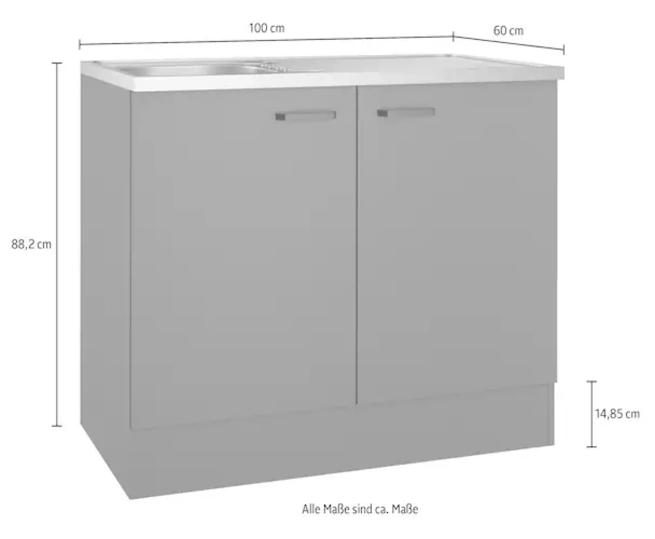 OPTIFIT Spülenschrank »OPTImulti« Breite 100 cm, Tiefe 60 cm, mit Spülenauflage