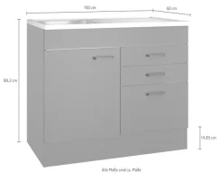 OPTIFIT Spülenschrank »OPTImulti« Breite 100 cm, Tiefe 60 cm, mit Spülenauflage