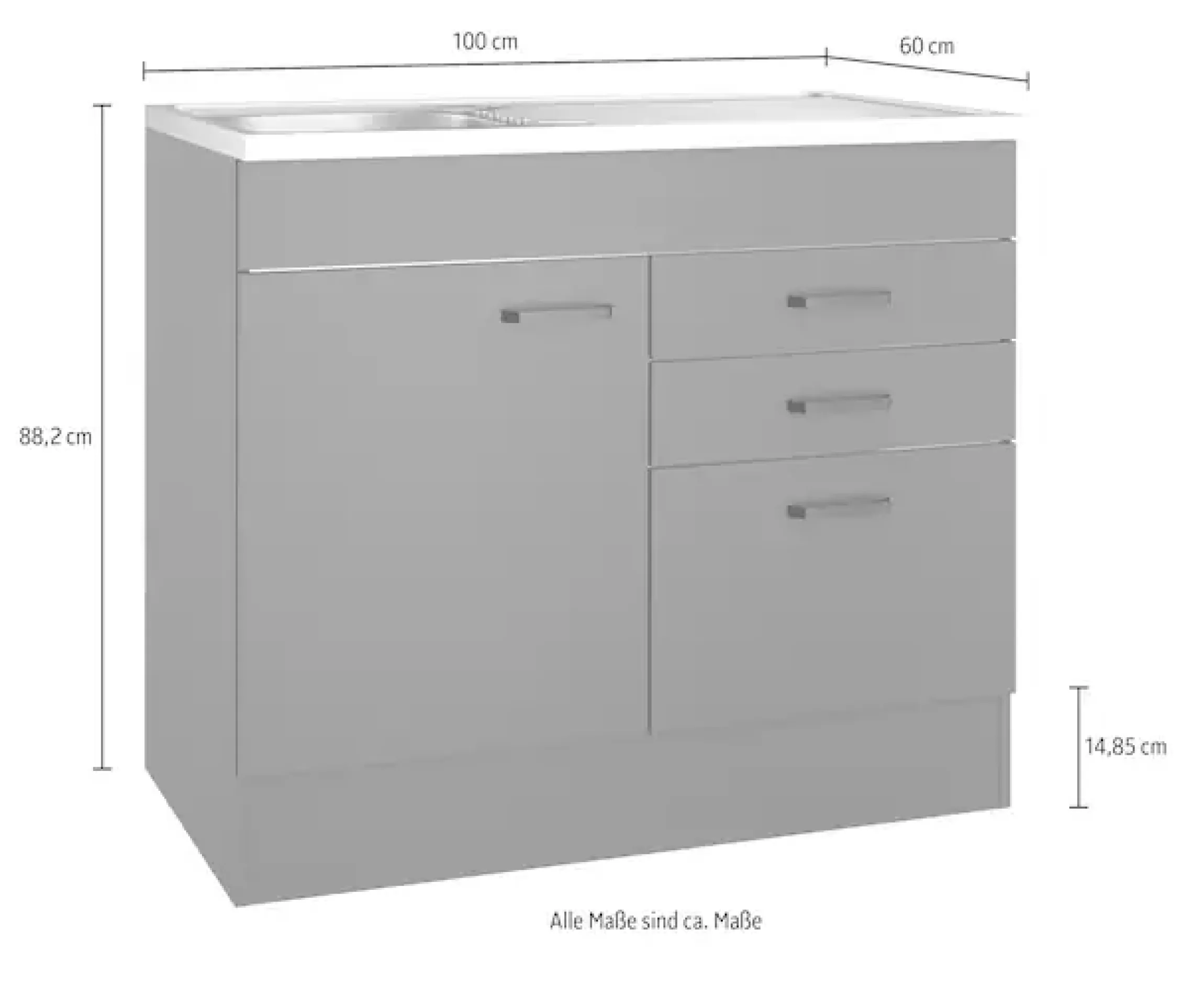 OPTIFIT Spülenschrank »OPTImulti« Breite 100 cm, Tiefe 60 cm, mit Spülenauflage