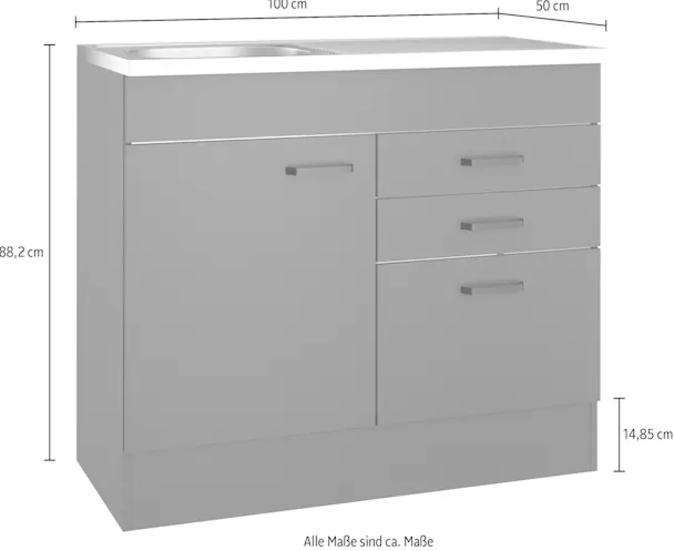 OPTIFIT Spülenschrank »OPTImulti« Breite 100 cm, Tiefe 50 cm, mit Spülenauflage