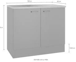 OPTIFIT Spülenschrank »OPTImulti« Breite 100 cm, Tiefe 60 cm, mit 2 Türen, inkl. Arbeitsplatte