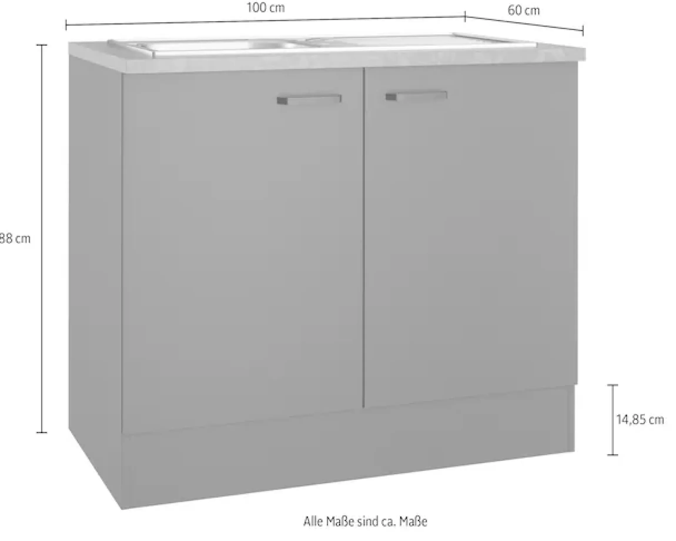 OPTIFIT Spülenschrank »OPTImulti« Breite 100 cm, Tiefe 60 cm, inkl. Arbeitsplatte und Einbauspüle
