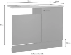 OPTIFIT Spülenschrank »OPTImulti« Breite 110 cm, mit 1 Tür u. Blende f. Geschirrspüler, Einbauspüle