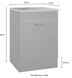 OPTIFIT Spülenschrank »OPTImulti« Breite 60 cm, mit 1 Auszug, Metallgriffe