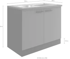 OPTIFIT Spülenschrank »Palma« Breite 100 cm, inklusive Einbauspüle