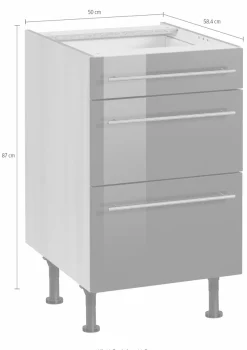 OPTIFIT Unterschrank »Bern« 50 cm breit, mit Schubkasten und 2 Auszügen, höhenverstellbare Füße