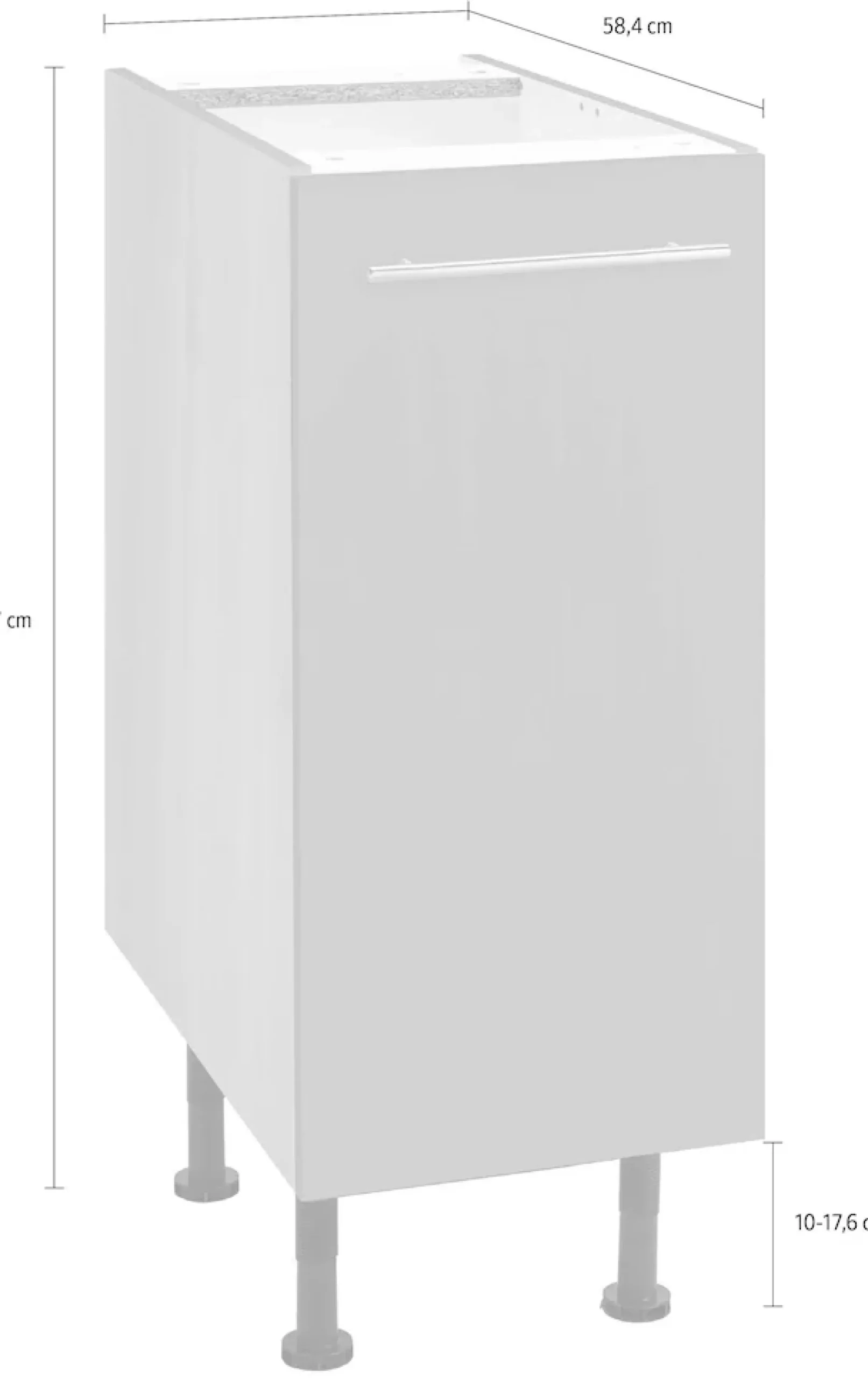 OPTIFIT Unterschrank »Bern« 30 cm breit, mit 1 Tür mit höhenverstellbaren Füßen, mit Metallgriff