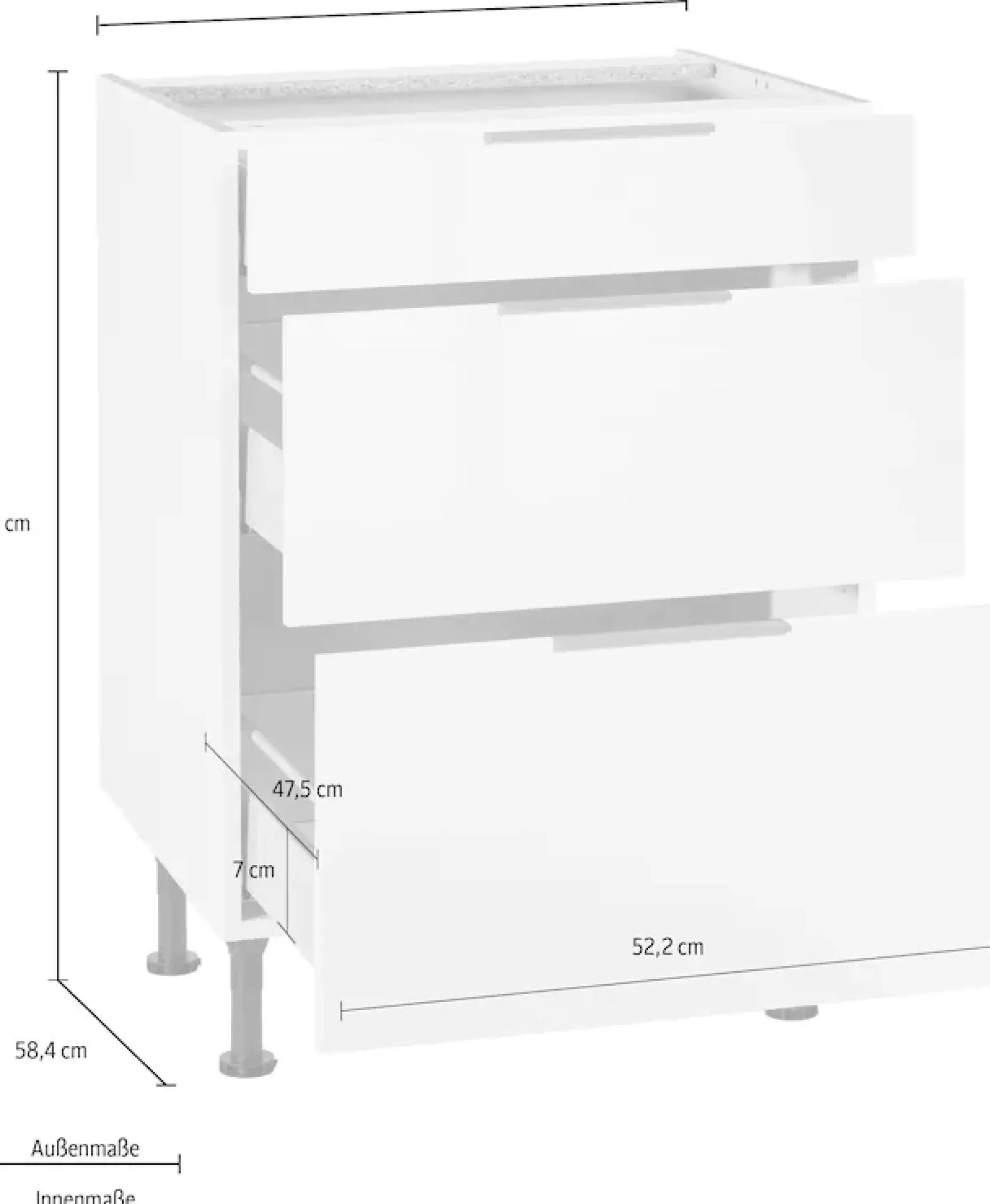 OPTIFIT Unterschrank »Tara« mit Vollauszug und Soft-Close-Funktion, Breite 60 cm