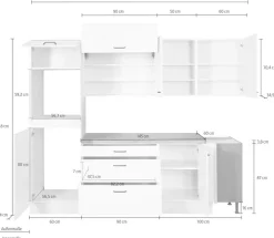 OPTIFIT Winkelküche »Elga« Premium-Küche mit Soft-Close-Funktion, Stellbreite 265 x 175 cm