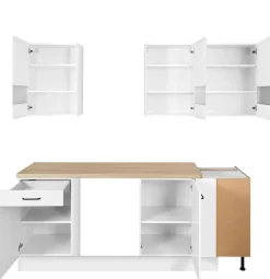 OPTIFIT Winkelküche »Elga« Premium-Küche, Soft-Close-Funktion, Vollauszug, Stellbreite 225x175cm