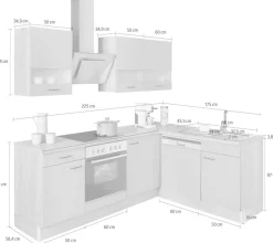 OPTIFIT Winkelküche »Elga« Premium-Küche, Soft-Close-Funktion, Vollauszug, Stellbreite 225x175cm