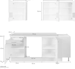 OPTIFIT Winkelküche »Elga« Premium-Küche, Soft-Close-Funktion, Vollauszug, Stellbreite 225x175cm
