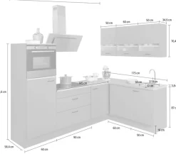 OPTIFIT Winkelküche »Elga« Soft-Close-Funktion, höhenverstellbaren Füßen, Stellbreite 265 x 175cm