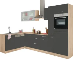 OPTIFIT Winkelküche »Kalmar« Stellbreite 300x175 cm, wahlweise mit E-Geräten, mit Arbeitsplatte