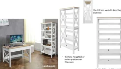 OTTO home Aktenregal »Silba« Bücherregal, 4 Fächer, Landhausstil, Höhe 161 cm