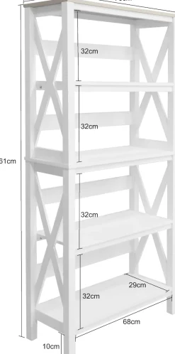 OTTO home Aktenregal »Silba« Bücherregal, 4 Fächer, Landhausstil, Höhe 161 cm