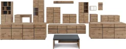 OTTO home Aktenschrank »Cross, Breite 85 cm, modernem grifflose Standregal, Bücherregal« Standregal mit 6 offene Fächern, 2 Schubladen und 2 Türen, Büroregal