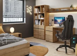 OTTO home Aktenschrank »Cross, Breite 85 cm, modernem grifflose Standregal, Bücherregal« Standregal mit 6 offene Fächern, 2 Schubladen und 2 Türen, Büroregal