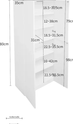 OTTO home Aktenschrank »Jarvie« Mehrzweckschrank, Push-to-open, 5 verstellbare Einlegeböden, 60x180 cm