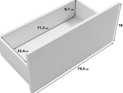 OTTO home Aktenschrank »Kenia, Stauraumschrank 80 cm breit mit Schublade« 1 Stk. tlg. Griffloses Design mit Push-to-Open und verstellbaren Einlegeböden