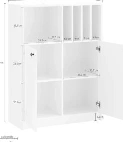 OTTO home Aktenschrank »Licia« viel Stauraum, 2 Türen und 5 offene Fächer