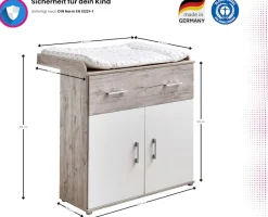 OTTO home Babyzimmer-Komplettset »RiekeBis ins Jugendalter, toll für kleine Zimmer« Spar-Set, Kinderbett, , Schrank 3 türig, Wickelkommode + Unterbauregal,