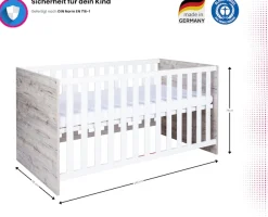 OTTO home Babyzimmer-Komplettset »RiekeBis ins Jugendalter, toll für kleine Zimmer« Spar-Set, Kinderbett, , Schrank 3 türig, Wickelkommode + Unterbauregal,
