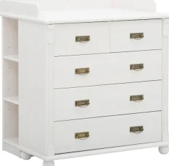 OTTO home Babyzimmer-Komplettset »"Aimo", Landhausstil, stabile Qualität, edles Design, Messinggriffe« Set, Kinderbett, Schrank, Wickelkommode, 3 Stk. tlg. aus Massivholz; FSC®-Holz aus gewissenhaft bewirtschafteten Wäldern