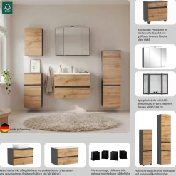 OTTO home Badmöbel-Set »BOZEN, 4-tlg. Unterbecken-Set - Midischrank«