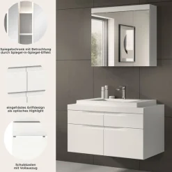 OTTO home Badmöbel-Set »MAOI, 2-teilige Badkombination, hochwertige MDF Front«