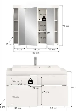 OTTO home Badmöbel-Set »MAOI, 2-teilige Badkombination, hochwertige MDF Front«
