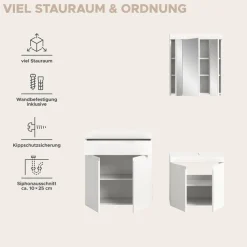 OTTO home Badmöbel-Set »MAOI, 3-teilige Badkombination, hochwertige MDF Front«