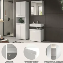 OTTO home Badmöbel-Set »MAOI, 3-tlg. Badkombi, hochwertige MDF Front, optional mit Beleuchtung«