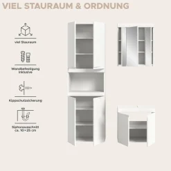 OTTO home Badmöbel-Set »MAOI, 3-tlg. Badkombi, hochwertige MDF Front, optional mit Beleuchtung«