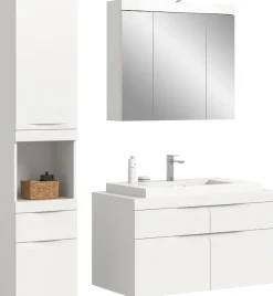 OTTO home Badmöbel-Set »MAOI, 3-tlg. Badkombi, hochwertige MDF Front, optional mit Beleuchtung«