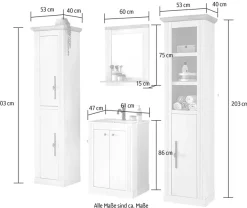 OTTO home Badmöbel-Set »WESTMINSTER, Bad im Landhausstil, 4-teiliges Badezimmer« 4 Stk. tlg.