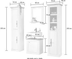 OTTO home Badmöbel-Set »WESTMINSTER, Bad im Landhausstil, 4-teiliges Badezimmer« 4 Stk. tlg.