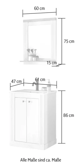 OTTO home Badmöbel-Set »WESTMINSTER, Bad im Landhausstil, 2-teiliges Badezimmer« 2 Stk. tlg.