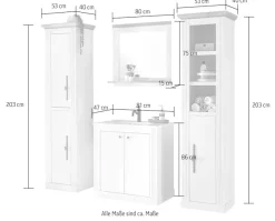 OTTO home Badmöbel-Set »WESTMINSTER, Bad im Landhausstil, 4-teiliges Badezimmer« 4 Stk. tlg.
