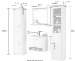 OTTO home Badmöbel-Set »WESTMINSTER, Bad im Landhausstil, 4-teiliges Badezimmer« 4 Stk. tlg.