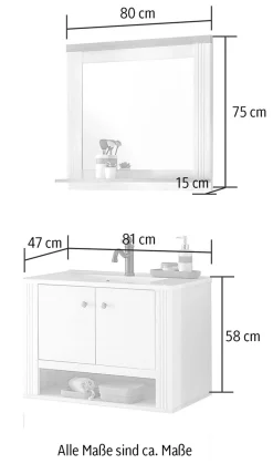 OTTO home Badmöbel-Set »WESTMINSTER, Bad im Landhausstil, 2-teiliges Badezimmer« 2 Stk. tlg.