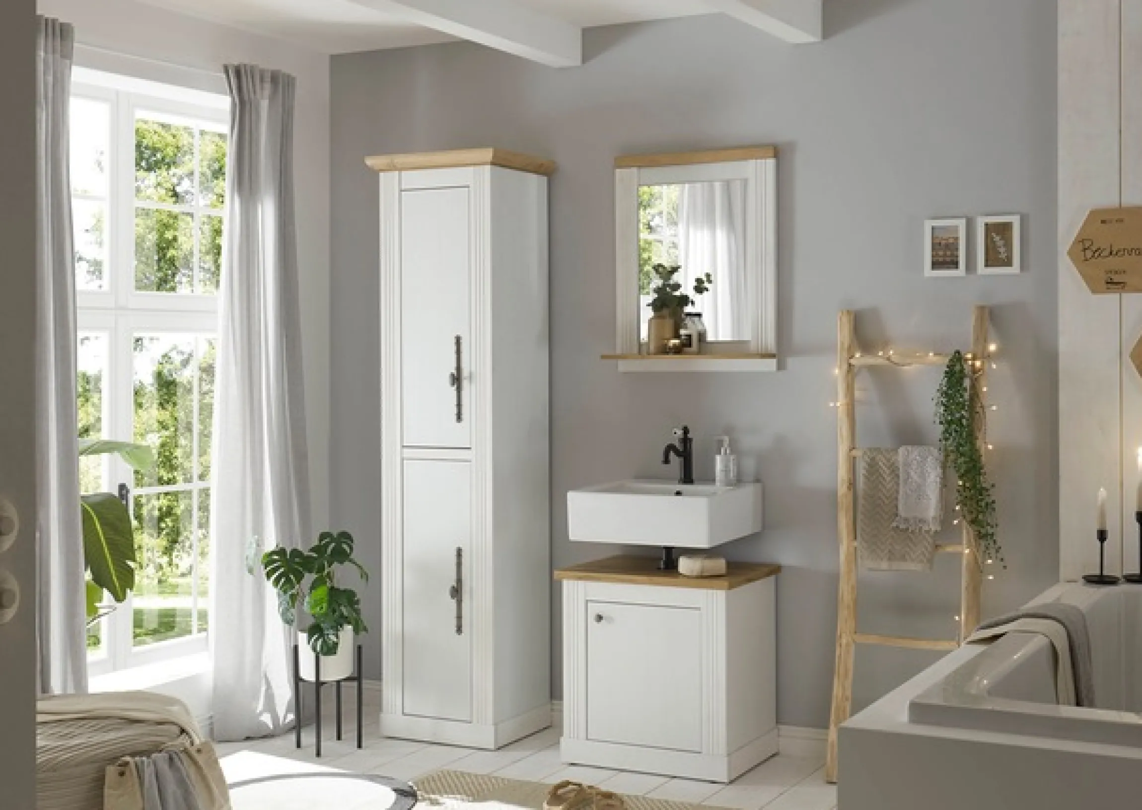 OTTO home Badmöbel-Set »WESTMINSTER, Bad im Landhausstil, 3-teiliges Badezimmer« 3 Stk. tlg.
