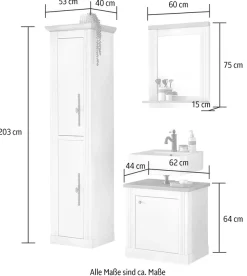 OTTO home Badmöbel-Set »WESTMINSTER, Bad im Landhausstil, 3-teiliges Badezimmer« 3 Stk. tlg.