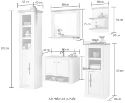 OTTO home Badmöbel-Set »WESTMINSTER, Bad im Landhausstil, 5-teiliges Badezimmer« 5 Stk. tlg.