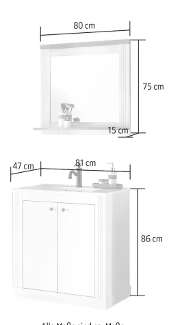 OTTO home Badmöbel-Set »WESTMINSTER, Bad im Landhausstil, 2-teiliges Badezimmer« 2 Stk. tlg.