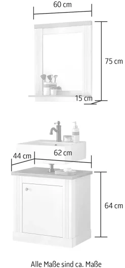 OTTO home Badmöbel-Set »WESTMINSTER, Bad im Landhausstil, 2-teiliges Badezimmer« 2 Stk. tlg.