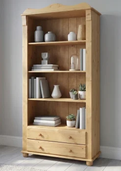 OTTO home Bücherregal »Adele, Standregal, Regal« B/T/H:,aus massiver Kiefer, Breite 92 cm, mit 2 Schubladen, FSC®