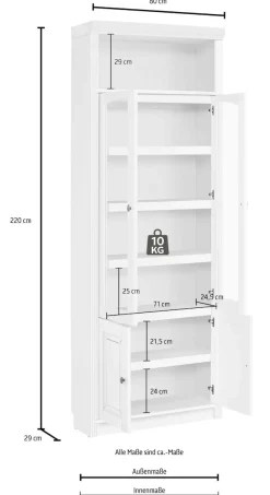 OTTO home Bücherregal »mit 2 Türen Soeren Regal Aktenregal B/T/H: 80/29/220 cm« massive Kiefer, FSC®-zertifiziert