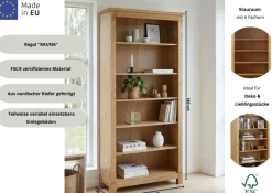 OTTO home Bücherregal »Rauna« aus massiver Kiefer, Breite 96 cm, FSC® zertifiziert
